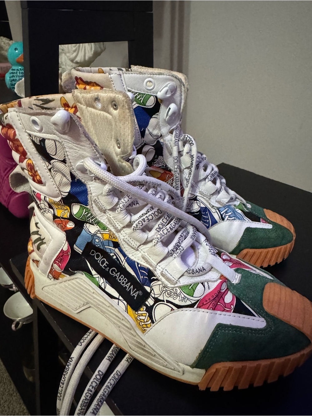 Dolce & Gabbana Multicolor High-Top Sneakers